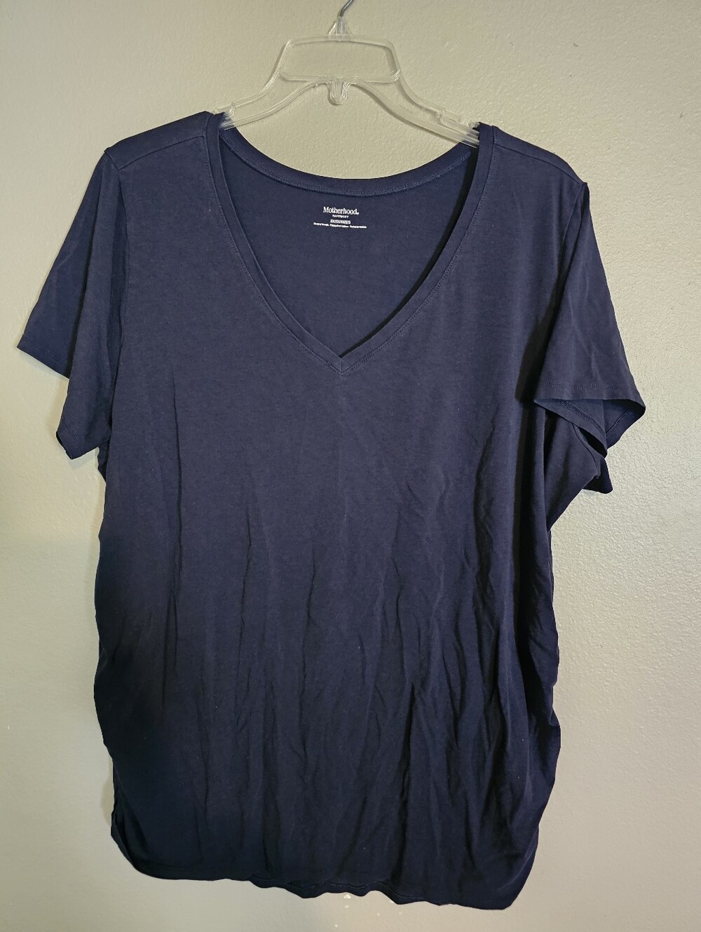 Motherhood Maternity Navy V-Neck Short Sleeve Tee Size 3x